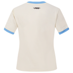 MLB ST. LOUIS CARDINALS RETRO CASCADE WOMEN'S RINGER TOP (EGGSHELL/ UNIVERSITY BLUE)