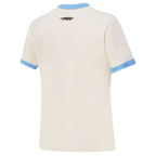 MLB ST. LOUIS CARDINALS RETRO CASCADE WOMEN'S RINGER TOP (EGGSHELL/ UNIVERSITY BLUE)