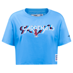 MLB ST. LOUIS CARDINALS RETRO ELEVATION HAUT EN JERSEY SIMPLE À COUPE CARRÉE POUR FEMME (BLEU UNIVERSITÉ)
