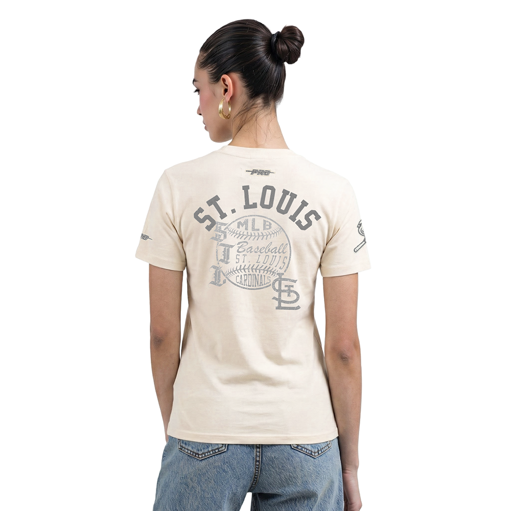 MLB ST. LOUIS CARDINALS STREET TEAM WOMEN'S SJ SLIM FIT TOP (EGGSHELL)