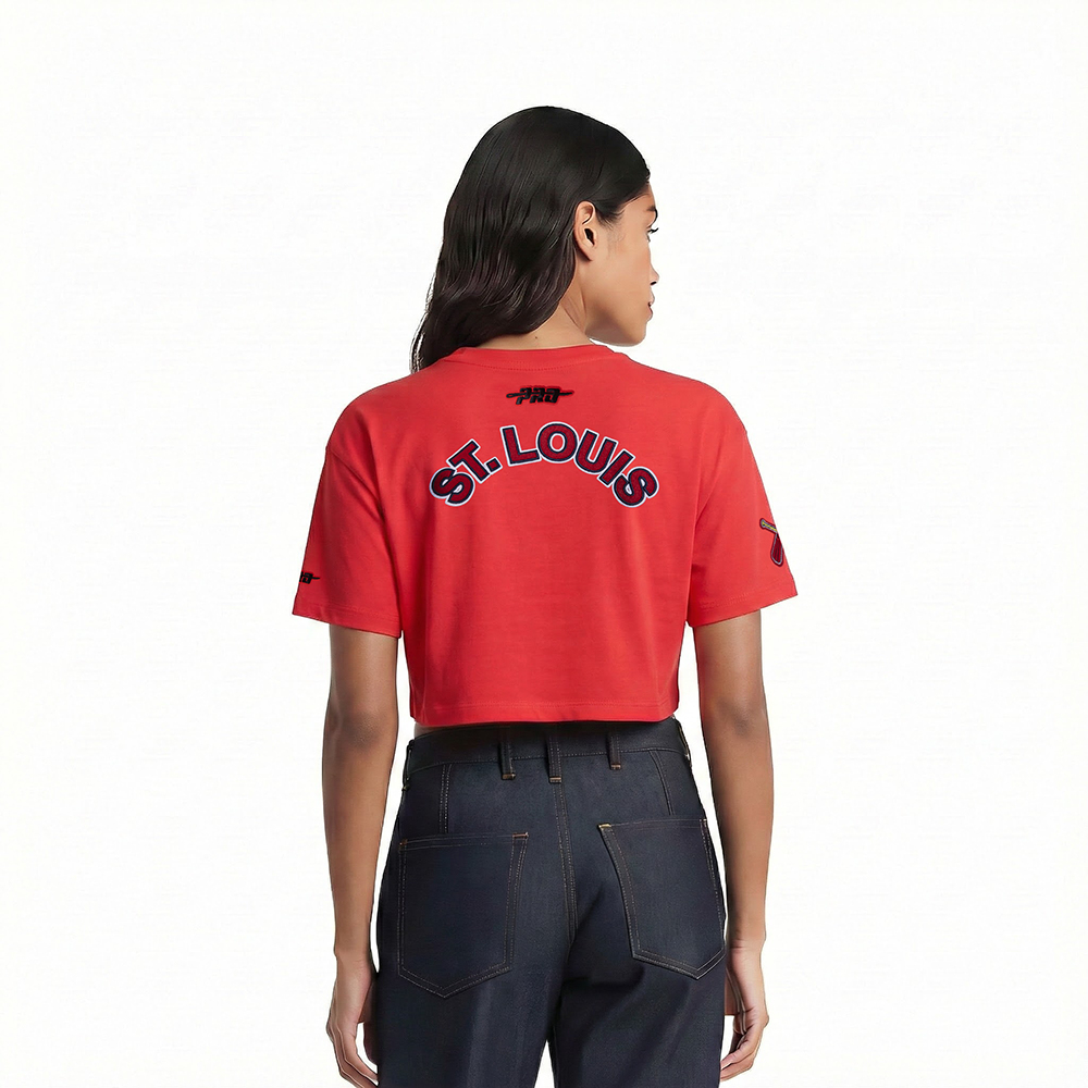 MLB ST. LOUIS CARDINALS CLASSIC CHENILLE WOMEN'S SJ BOXY TOP (RED)