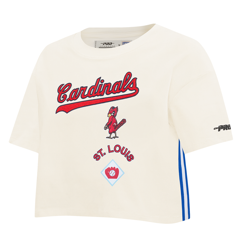 MLB ST. LOUIS CARDINALS RETRO CLASSIC HAUT EN JERSEY SIMPLE À COUPE CARRÉE POUR FEMME (COQUILLE D'ŒUF)