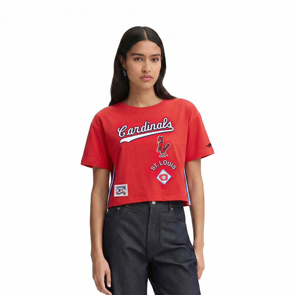 MLB ST. LOUIS CARDINALS  RETRO CLASSIC WOMEN'S SJ BOXY TOP (RED)