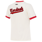 MLB ST. LOUIS CARDINALS RETRO CLASSICS WOMEN'S RINGER TOP (EGGSHELL/ RED)
