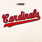 MLB ST. LOUIS CARDINALS RETRO CLASSICS WOMEN'S RINGER TOP (EGGSHELL/ RED)