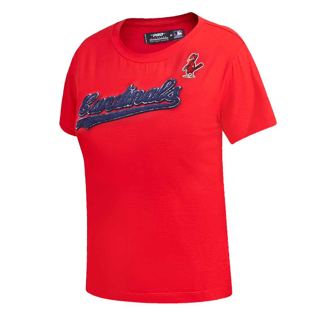 MLB ST. LOUIS CARDINALS CLASSIC SHORT SLEEVE WOMEN'S SINGLE JERSEY SLIM FIT TOP (RED)