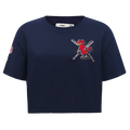 MLB ST. LOUIS CARDINALS HAUT MASHUP À COUPE CARRÉE POUR FEMME (MARINE MINUIT)