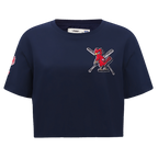 MLB ST. LOUIS CARDINALS HAUT MASHUP À COUPE CARRÉE POUR FEMME (MARINE MINUIT)