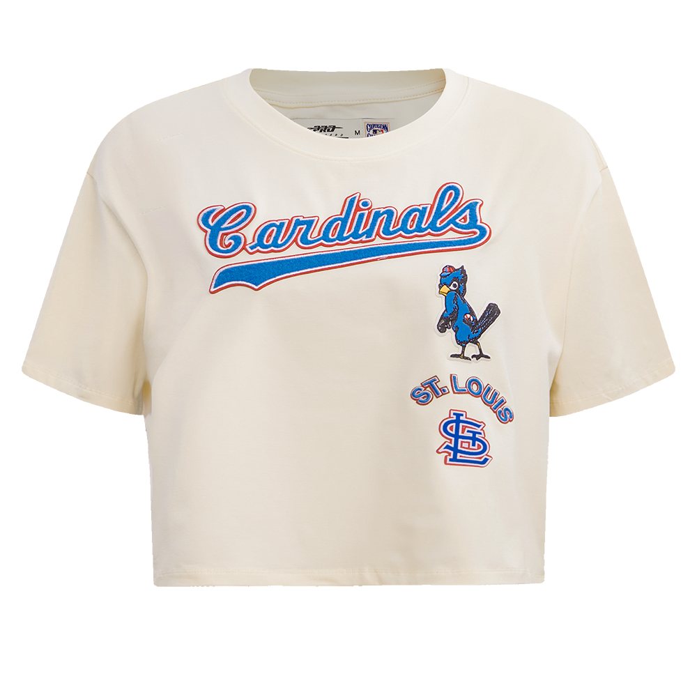 MLB ST. LOUIS CARDINALS RETRO CLASSIC WOMEN'S BOXY TOP (EGGSHELL)