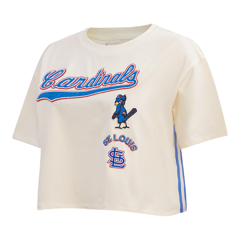 MLB ST. LOUIS CARDINALS RETRO CLASSIC WOMEN'S BOXY TOP (EGGSHELL)