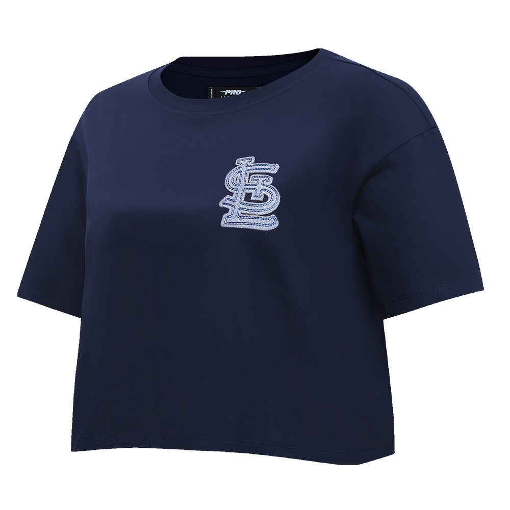 MLB ST. LOUIS CARDINALS VARSITY BLUES WOMEN'S BOXY TOP (MIDNIGHT NAVY)