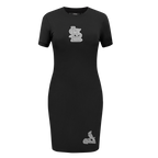 MLB ST. LOUIS CARDINALS REVERSE FRENCH TERRY WOMEN'S BODYCON DRESS (BLACK)