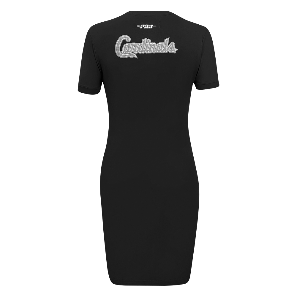 MLB ST. LOUIS CARDINALS REVERSE FRENCH TERRY WOMEN'S BODYCON DRESS (BLACK)