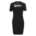 MLB ST. LOUIS CARDINALS REVERSE FRENCH TERRY WOMEN'S BODYCON DRESS (BLACK)