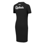 MLB ST. LOUIS CARDINALS REVERSE FRENCH TERRY WOMEN'S BODYCON DRESS (BLACK)