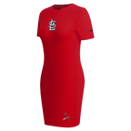 MLB ST. LOUIS CARDINALS CLASSIC CHENILLE WOMEN'S BODYCON DRESS (RED)