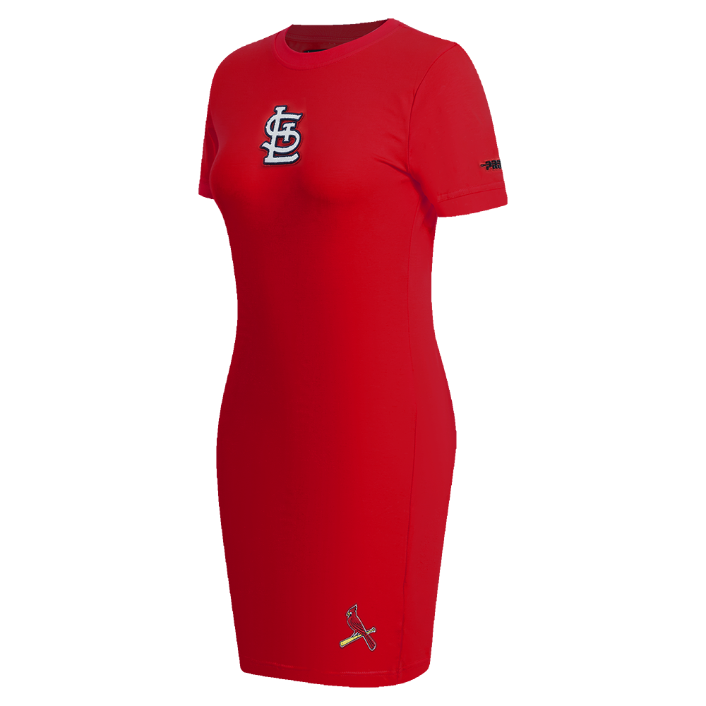 MLB ST. LOUIS CARDINALS CLASSIC CHENILLE WOMEN'S BODYCON DRESS (RED)
