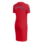 MLB ST. LOUIS CARDINALS CLASSIC CHENILLE WOMEN'S BODYCON DRESS (RED)