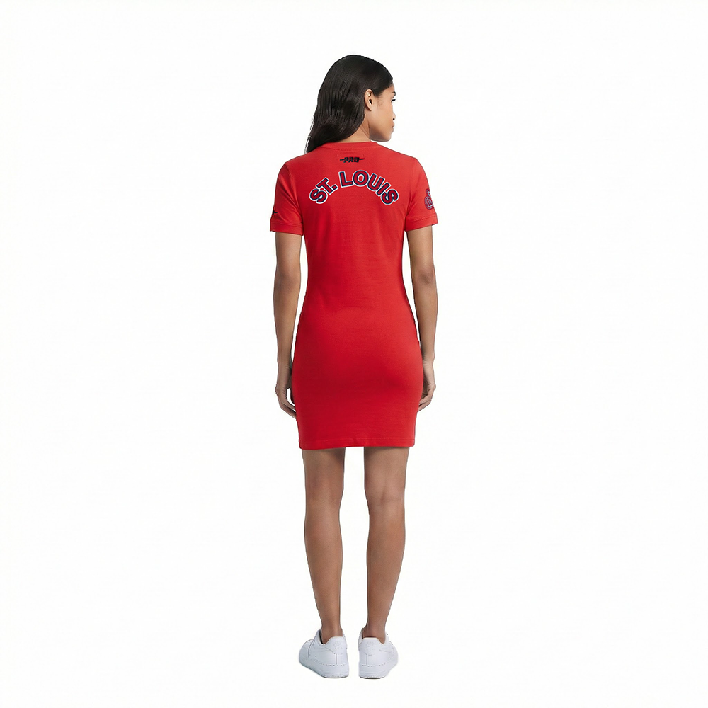 MLB ST. LOUIS CARDINALS CLASSIC CHENILLE WOMEN'S BODYCON DRESS (RED)