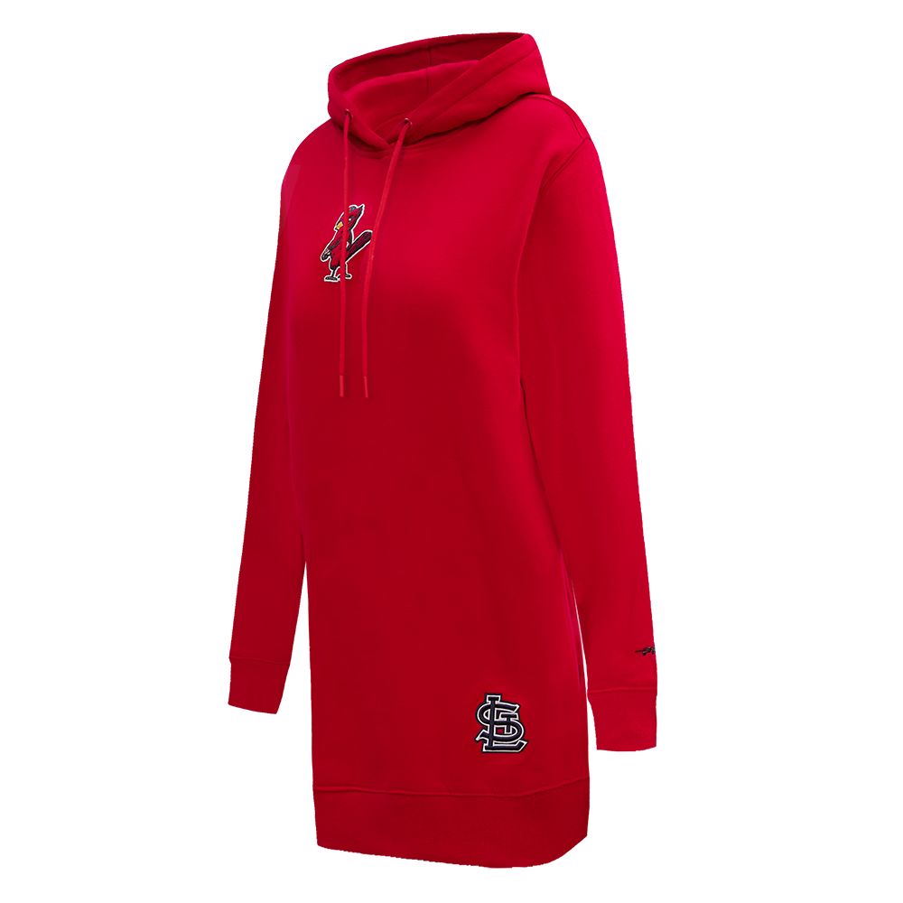 MLB ST. LOUIS CARDINALS CLASSIC WOMEN'S PULLOVER HOODIE DRESS (RED)