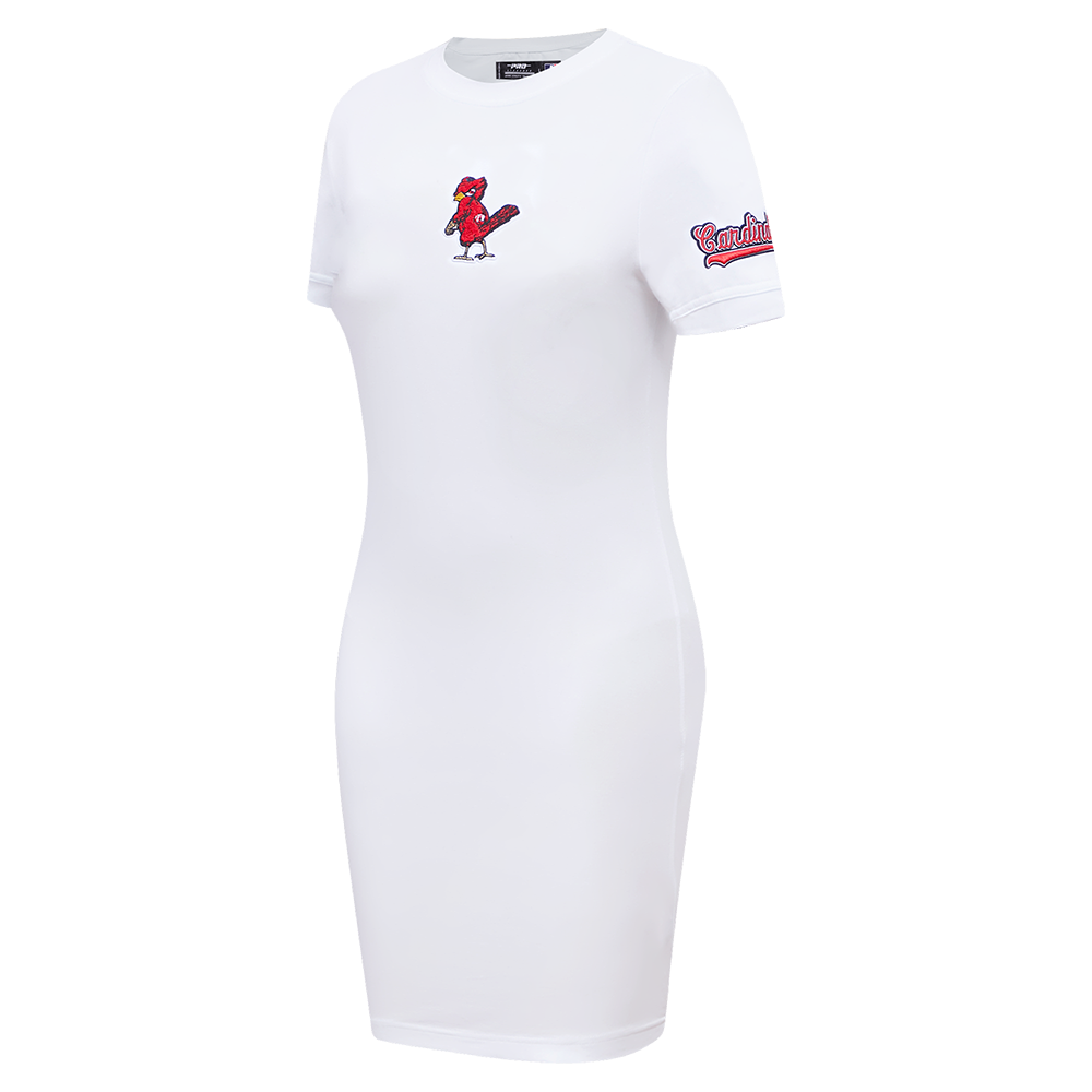MLB ST. LOUIS CARDINALS CLASSIC WOMEN'S BODYCON DRESS (WHITE)