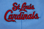 MLB ST. LOUIS CARDINALS SCRIPT TAIL CHANDAIL À CAPUCHON COURT EN MOLLETON CÔTELÉ POUR FEMME (BLEU UNIVERSITÉ)