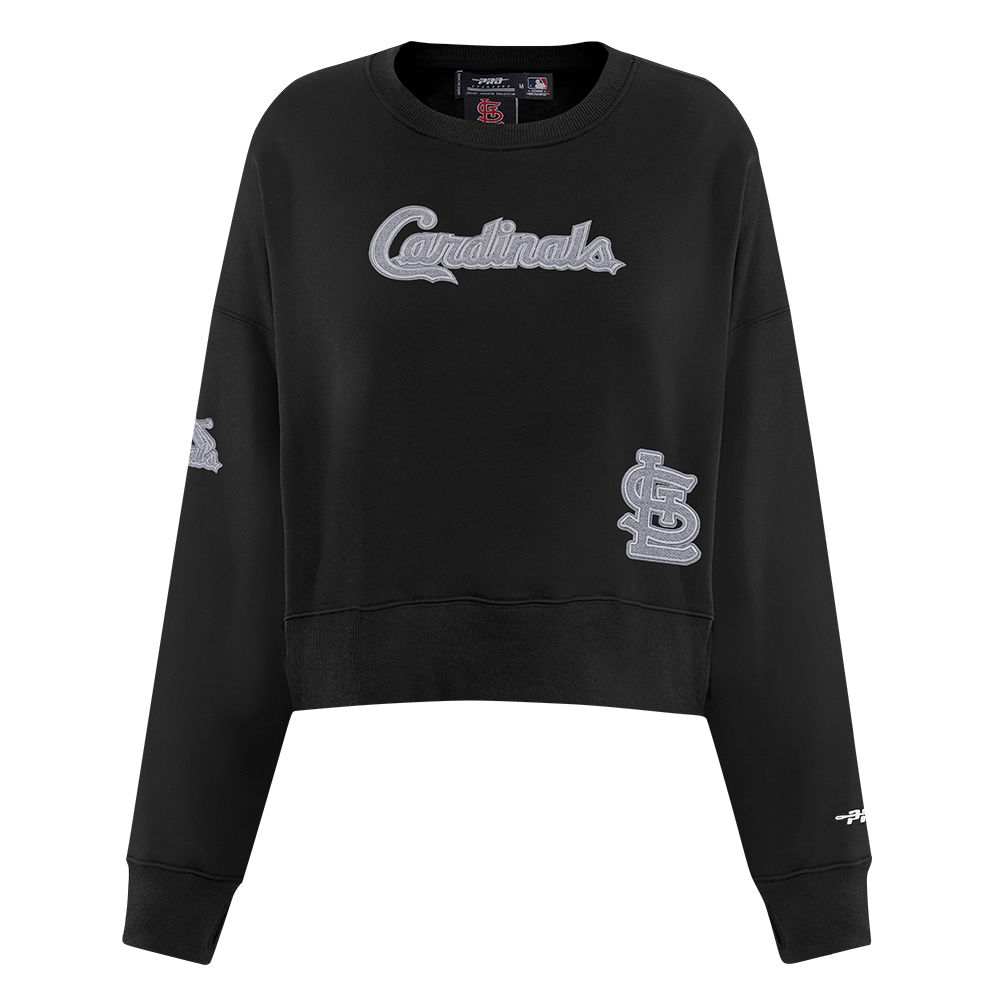 MLB ST. LOUIS CARDINALS REVERSE FRENCH TERRY CHANDAIL À COL ROND EN MOLLETON POUR FEMME (NOIR)