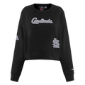 MLB ST. LOUIS CARDINALS REVERSE FRENCH TERRY CHANDAIL À COL ROND EN MOLLETON POUR FEMME (NOIR)