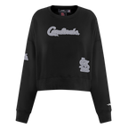 MLB ST. LOUIS CARDINALS REVERSE FRENCH TERRY CHANDAIL À COL ROND EN MOLLETON POUR FEMME (NOIR)