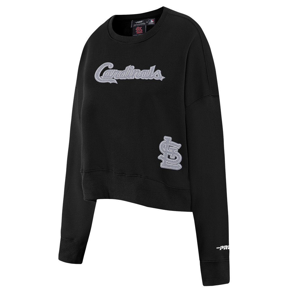 MLB ST. LOUIS CARDINALS REVERSE FRENCH TERRY CHANDAIL À COL ROND EN MOLLETON POUR FEMME (NOIR)