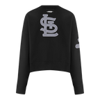 MLB ST. LOUIS CARDINALS REVERSE FRENCH TERRY CHANDAIL À COL ROND EN MOLLETON POUR FEMME (NOIR)