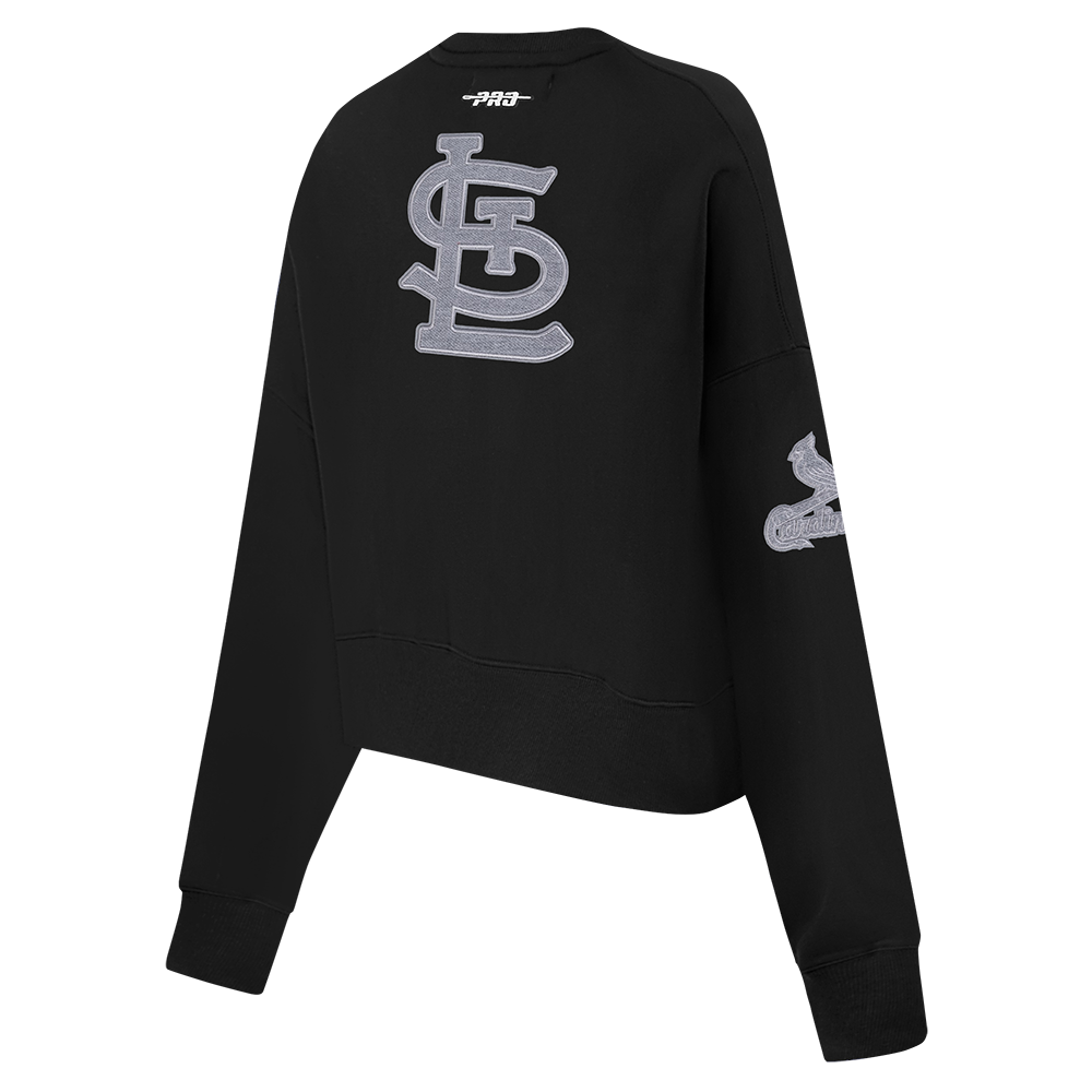 MLB ST. LOUIS CARDINALS REVERSE FRENCH TERRY CHANDAIL À COL ROND EN MOLLETON POUR FEMME (NOIR)