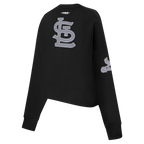 MLB ST. LOUIS CARDINALS REVERSE FRENCH TERRY CHANDAIL À COL ROND EN MOLLETON POUR FEMME (NOIR)