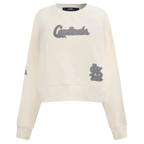 MLB ST. LOUIS CARDINALS REVERSE FRENCH TERRY CHANDAIL À COL ROND EN MOLLETON POUR FEMME (COQUILLE D'ŒUF)