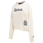 MLB ST. LOUIS CARDINALS REVERSE FRENCH TERRY CHANDAIL À COL ROND EN MOLLETON POUR FEMME (COQUILLE D'ŒUF)