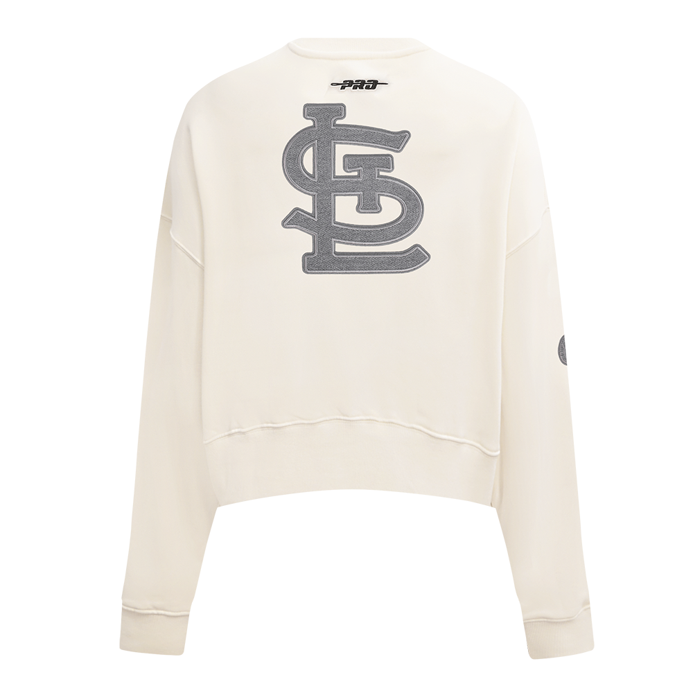 MLB ST. LOUIS CARDINALS REVERSE FRENCH TERRY CHANDAIL À COL ROND EN MOLLETON POUR FEMME (COQUILLE D'ŒUF)