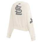 MLB ST. LOUIS CARDINALS REVERSE FRENCH TERRY CHANDAIL À COL ROND EN MOLLETON POUR FEMME (COQUILLE D'ŒUF)