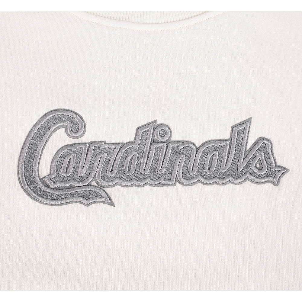 MLB ST. LOUIS CARDINALS REVERSE FRENCH TERRY CHANDAIL À COL ROND EN MOLLETON POUR FEMME (COQUILLE D'ŒUF)
