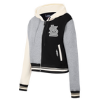 MLB ST. LOUIS CARDINALS REVERSE FRENCH TERRY CHANDAIL À CAPUCHON EN MOLLETON À GLISSIÈRE ET À BLOCS DE COULEUR POUR FEMME (NOIR/GRIS/COQUILLE D'ŒUF)