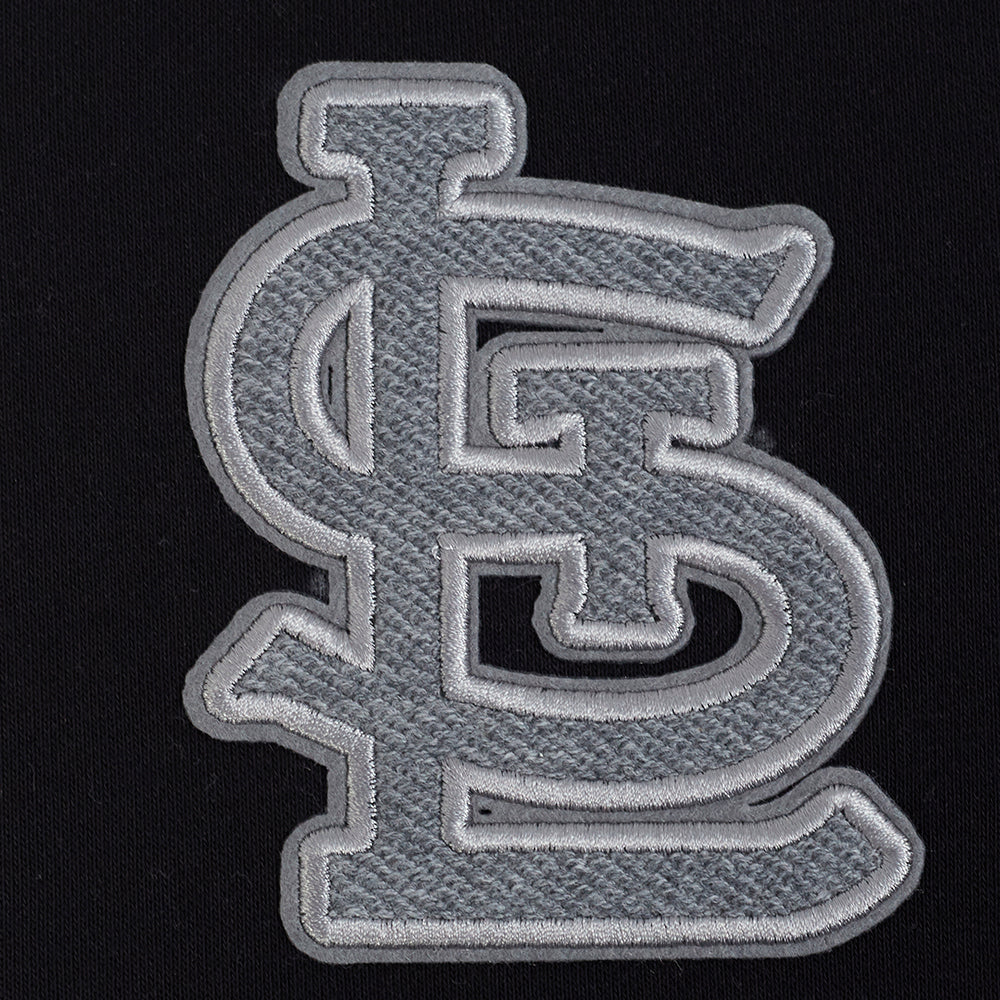 MLB ST. LOUIS CARDINALS REVERSE FRENCH TERRY CHANDAIL À CAPUCHON EN MOLLETON À GLISSIÈRE ET À BLOCS DE COULEUR POUR FEMME (NOIR/GRIS/COQUILLE D'ŒUF)