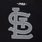 MLB ST. LOUIS CARDINALS REVERSE FRENCH TERRY CHANDAIL À CAPUCHON EN MOLLETON À GLISSIÈRE ET À BLOCS DE COULEUR POUR FEMME (NOIR/GRIS/COQUILLE D'ŒUF)
