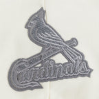 MLB ST. LOUIS CARDINALS REVERSE FRENCH TERRY CHANDAIL À CAPUCHON EN MOLLETON À GLISSIÈRE ET À BLOCS DE COULEUR POUR FEMME (NOIR/GRIS/COQUILLE D'ŒUF)