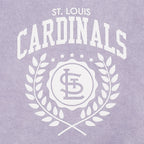 MLB ST. LOUIS CARDINALS STREET TEAM WOMEN'S ENZYME WASH FT CROPPED PO HOODIE (WASHED LILAC GRAY)