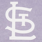 MLB ST. LOUIS CARDINALS STREET TEAM WOMEN'S ENZYME WASH FT CROPPED PO HOODIE (WASHED LILAC GRAY)