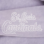 MLB ST. LOUIS CARDINALS STREET TEAM WOMEN'S ENZYME WASH FT CROPPED PO HOODIE (WASHED LILAC GRAY)
