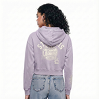 MLB ST. LOUIS CARDINALS STREET TEAM WOMEN'S ENZYME WASH FT CROPPED PO HOODIE (WASHED LILAC GRAY)