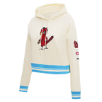 MLB ST. LOUIS CARDINALS RETRO CLASSICS CHANDAIL À CAPUCHON COURT POUR FEMME (COQUILLE D'ŒUF/BLEU UNIVERSITÉ)