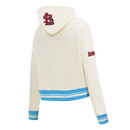 MLB ST. LOUIS CARDINALS RETRO CLASSICS CHANDAIL À CAPUCHON COURT POUR FEMME (COQUILLE D'ŒUF/BLEU UNIVERSITÉ)
