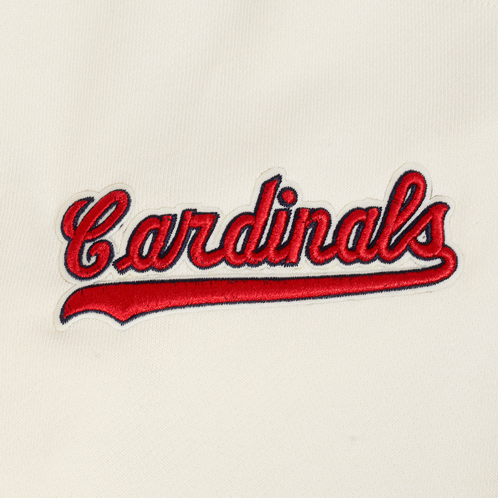 MLB ST. LOUIS CARDINALS RETRO CLASSICS CHANDAIL À CAPUCHON COURT POUR FEMME (COQUILLE D'ŒUF/BLEU UNIVERSITÉ)
