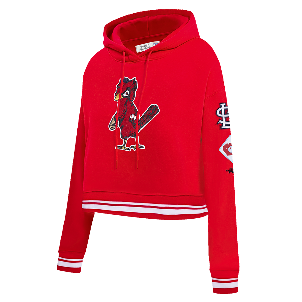 MLB ST. LOUIS CARDINALS RETRO CLASSICS CHANDAIL À CAPUCHON COURT POUR FEMME (ROUGE)